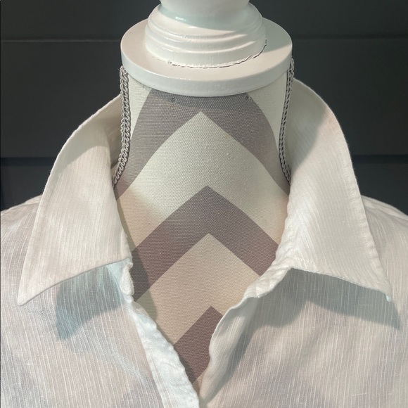 Ralph Lauren White Linen Quiet Luxury Shirt Dress Cover Up Size L - Picture 3 of 7